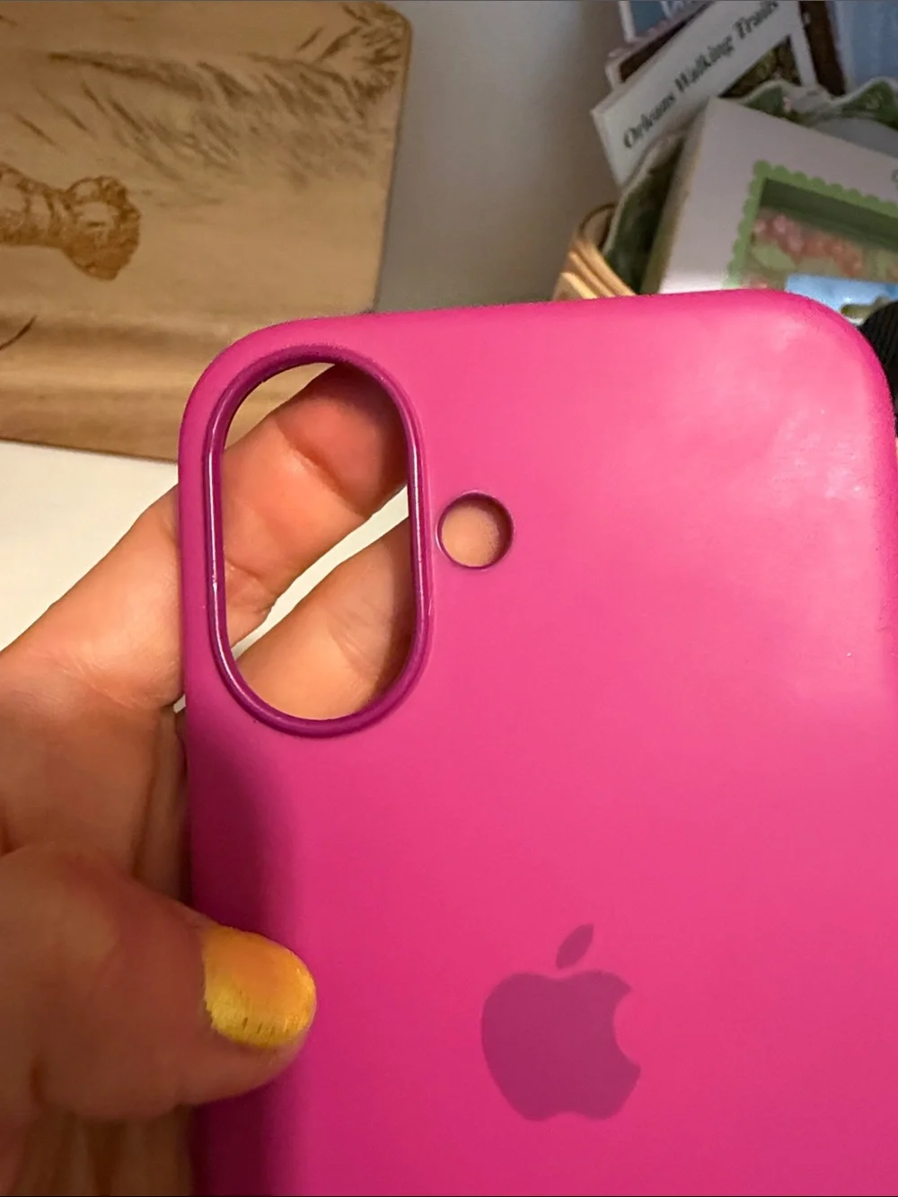 Apple Silicone iPhone 16 Case in Bright Magenta Like New